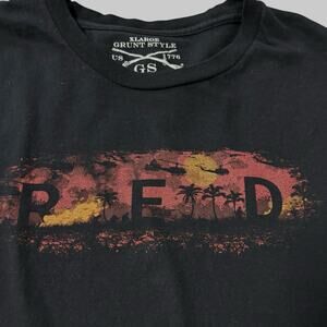 Grunt Style Men's XL Black R.E.D. Remember Everyone Deployed Graphic S/S Tee